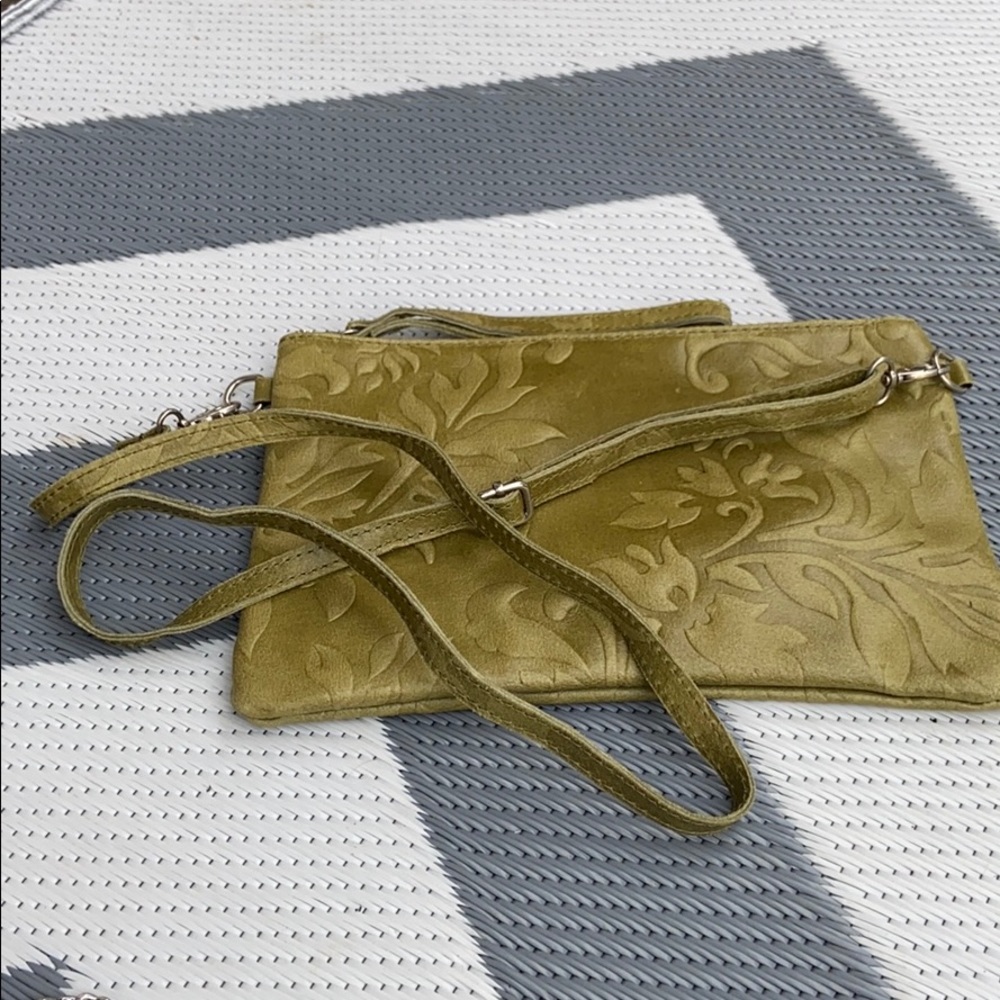 Italian embossed leather crossbody